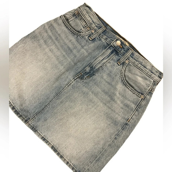 Madewell Rigid Denim Aline Mini Skirt - Picture 3 of 9
